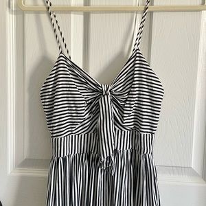 Zara tie-front midi stripe dress